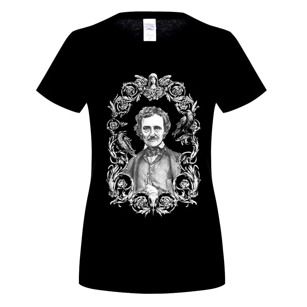 GILDAN Edgar Allan Poe и Funky Raven мужские футболки Летние на заказ с коротким рукавом|Мужские