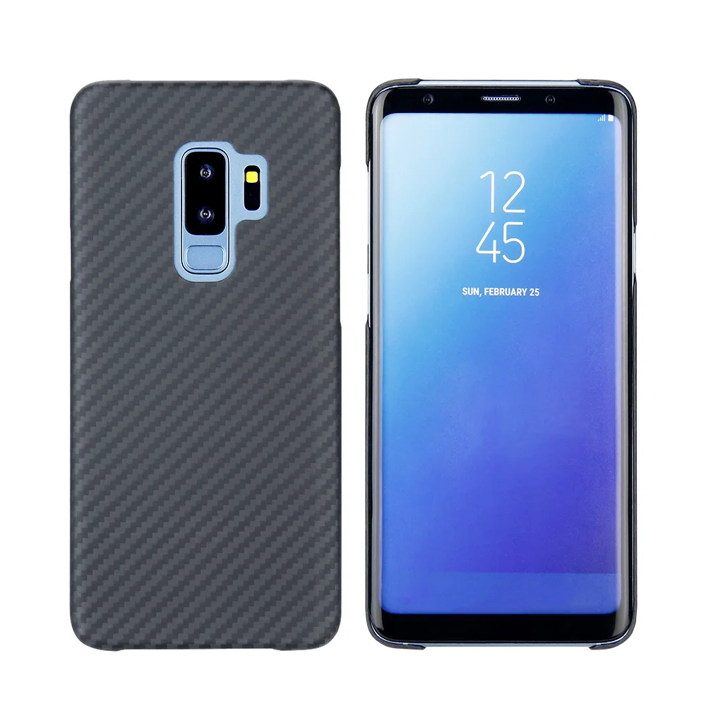 Чехол из арамидного волокна с полной защитой для samsung Galaxy note 8 9, противоударный чехол для samsung S9 S9 Plus, чехол из углеродного волокна - Цвет: Черный