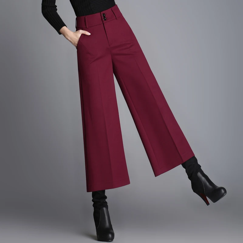 

2020 spring new Korean version of the wide-leg pants high waist casual pants women's nine pants trousers