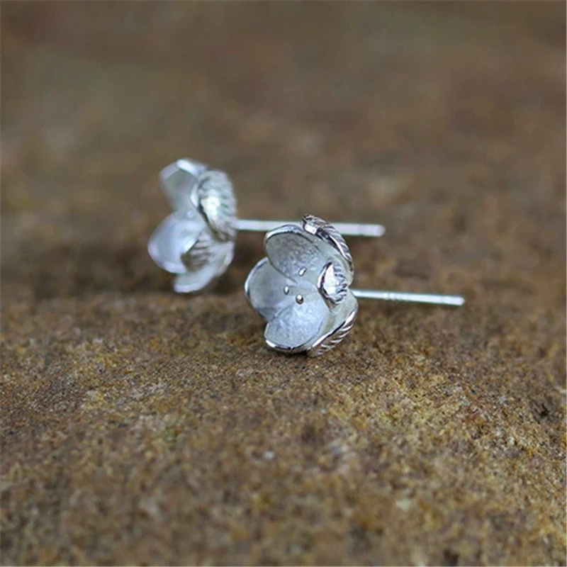 Lotus Fun Real 925 Sterling Silver Natural Original Handmade Fine Jewelry 3D Flower Fashion Stud Earrings for Women Brincos | Украшения и