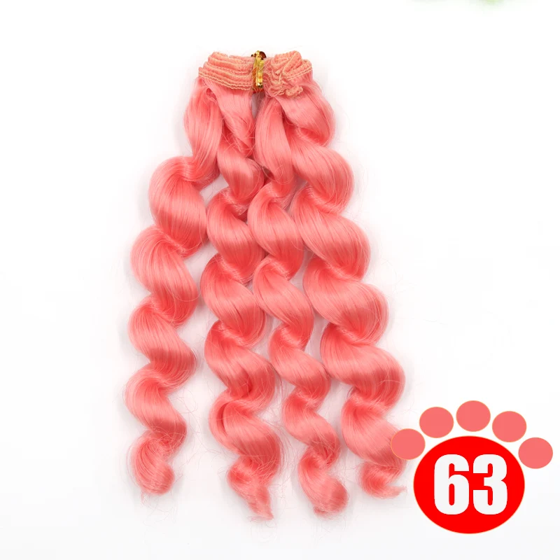 colour 63 Msiredoll bjd парик аксессуары 1 шт. 15*100 см волосы куклы для 1/3 1/4 1/6 1/12 вьющиеся кукольные волосы bjd парик diy - Цвет: colour 63