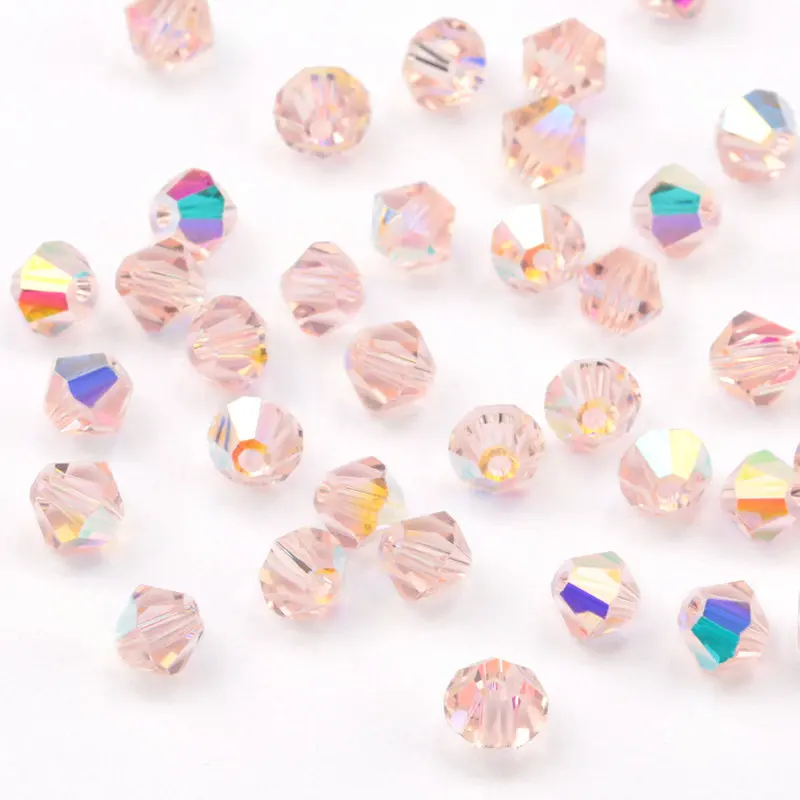 pink ab 720 шт. AAA Качество 4 мм хрустальные двухконусные бусины супер блестящие стеклянные бусины для браслета серьги кольца изготовление ювелирных изделий DIY бумажный пакет - Цвет: pink ab
