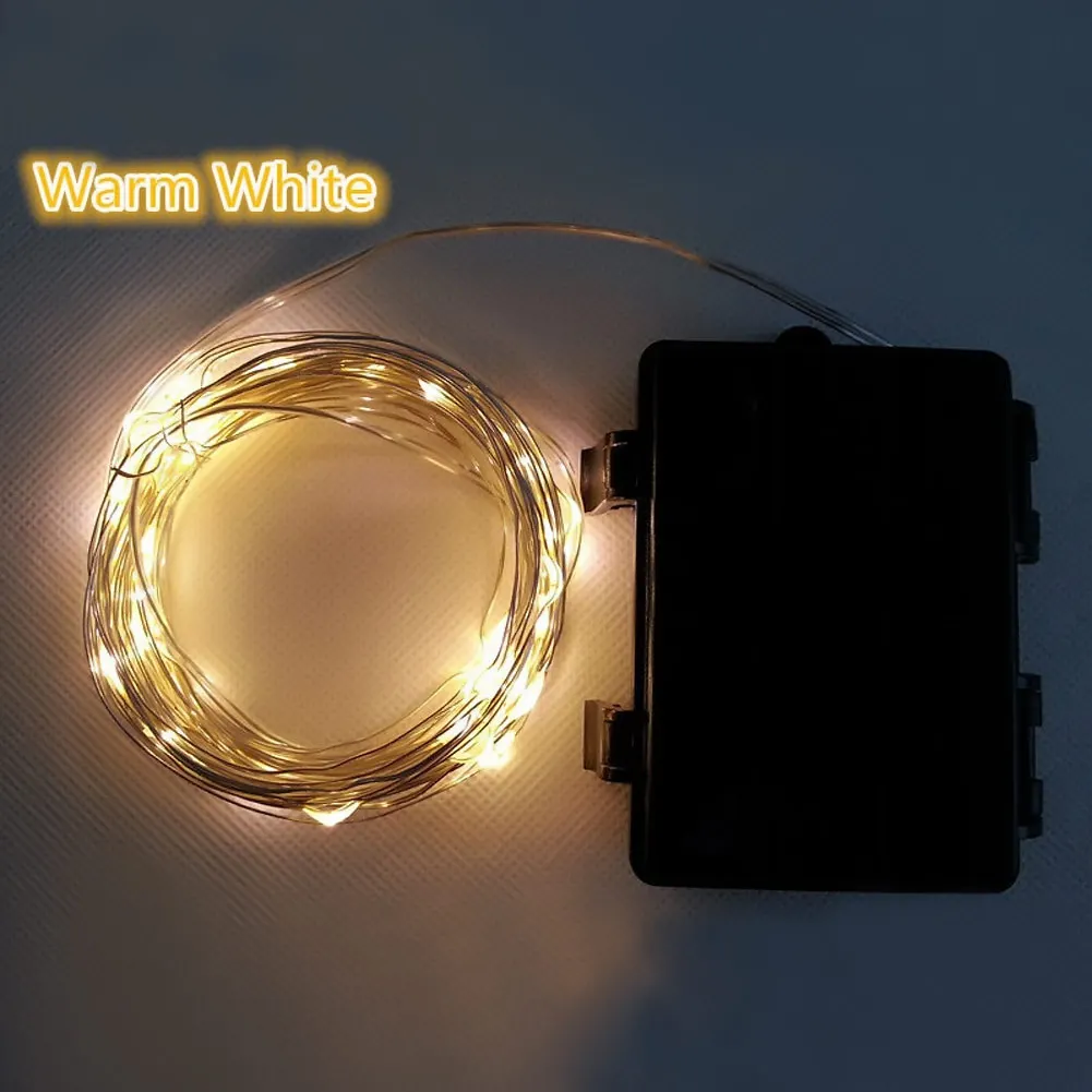 Warm White 6 м 60 Светодиодный s 3xaaa Батарея работает СВЕТОДИОДНЫЙ строка огни на Рождество гирлянды вечерние Свадебные украшения Рождественские Flasher фея огни - Испускаемый цвет: Warm White