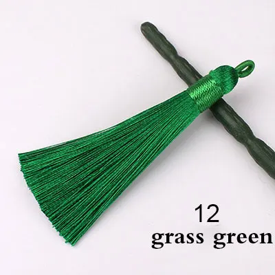 grass green 2 шт., шелковые кисточки, бахрома, висячие кольца, кисточки, отделка, кулон, сделай сам, ремесло, серьги, изготовление ювелирных изделий, одежда, шторы, Швейные аксессуары - Цвет: grass green