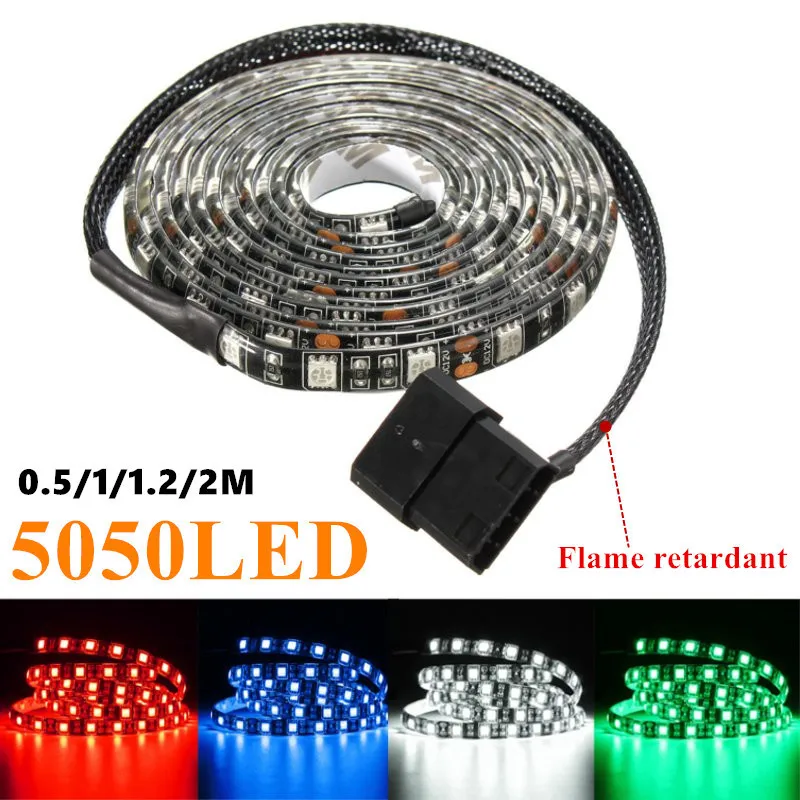 Водонепроницаемая гибкая светодиодная лента 5050 SMD 50/100/120/200 см 12 В постоянного