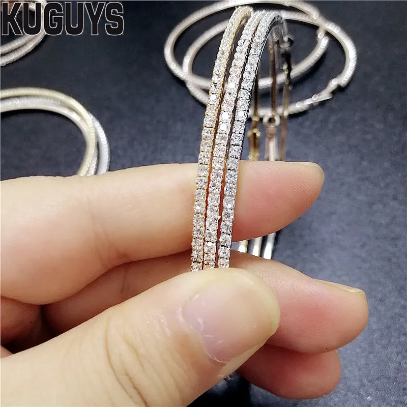 KUGUYS модные круглые большие серьги для женщин ювелирные изделия Oorbellen Pendientes Золотые Серебряные Кристаллы Модные серьги-кольца Brincos