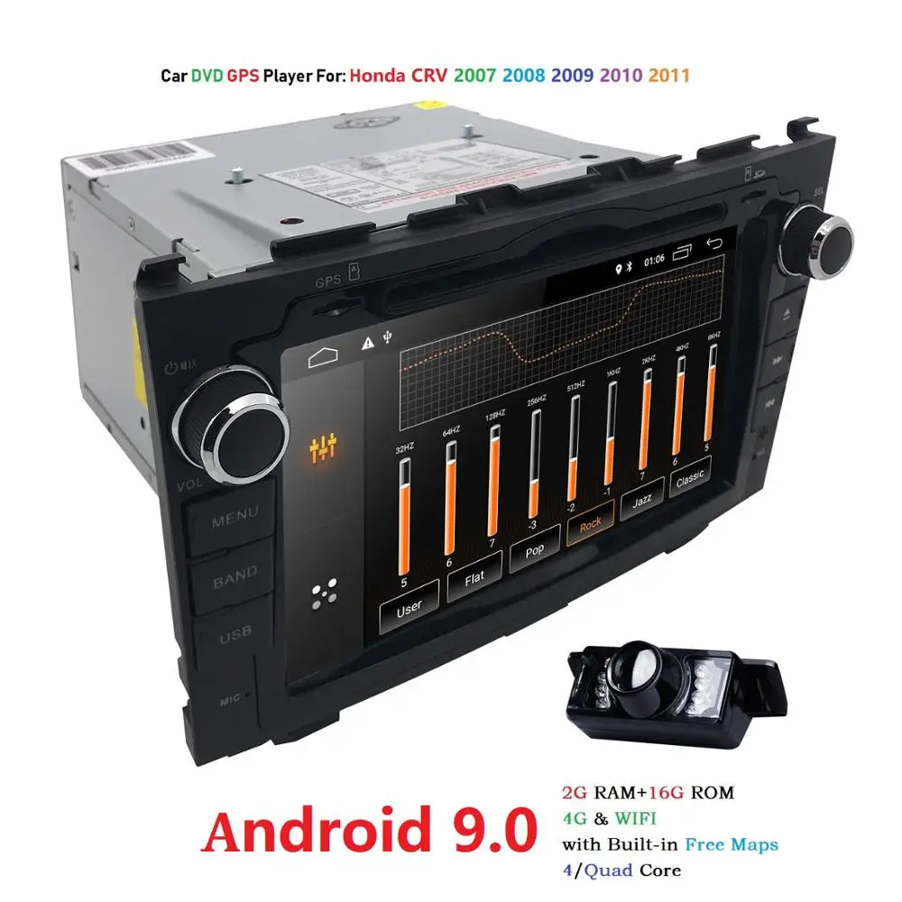 Android 9 0 HD 1024*600 автомобильный dvd плеер радио для Honda CRV 2007 2008 2009 2010 2011 4G WIFI GPS навигация