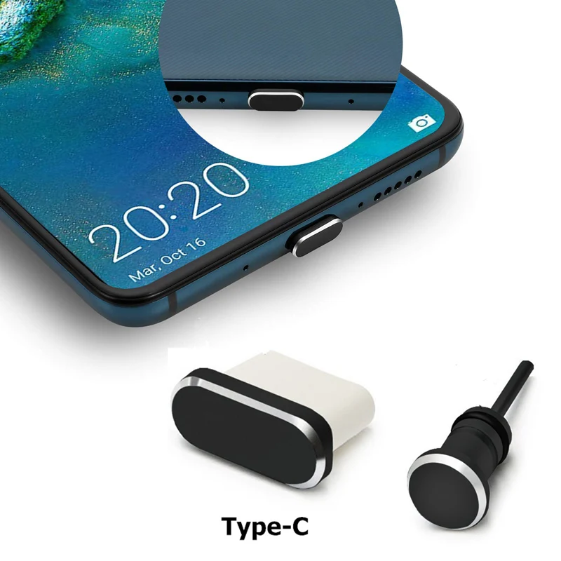 10 комплектов Alu mi nium type-C пылезащитный Разъем type C Jack телефон USB-C зарядное устройство Порт для Xiaomi mi A1 5X huawei P10 P20 P30 samsung S8 S9 S10