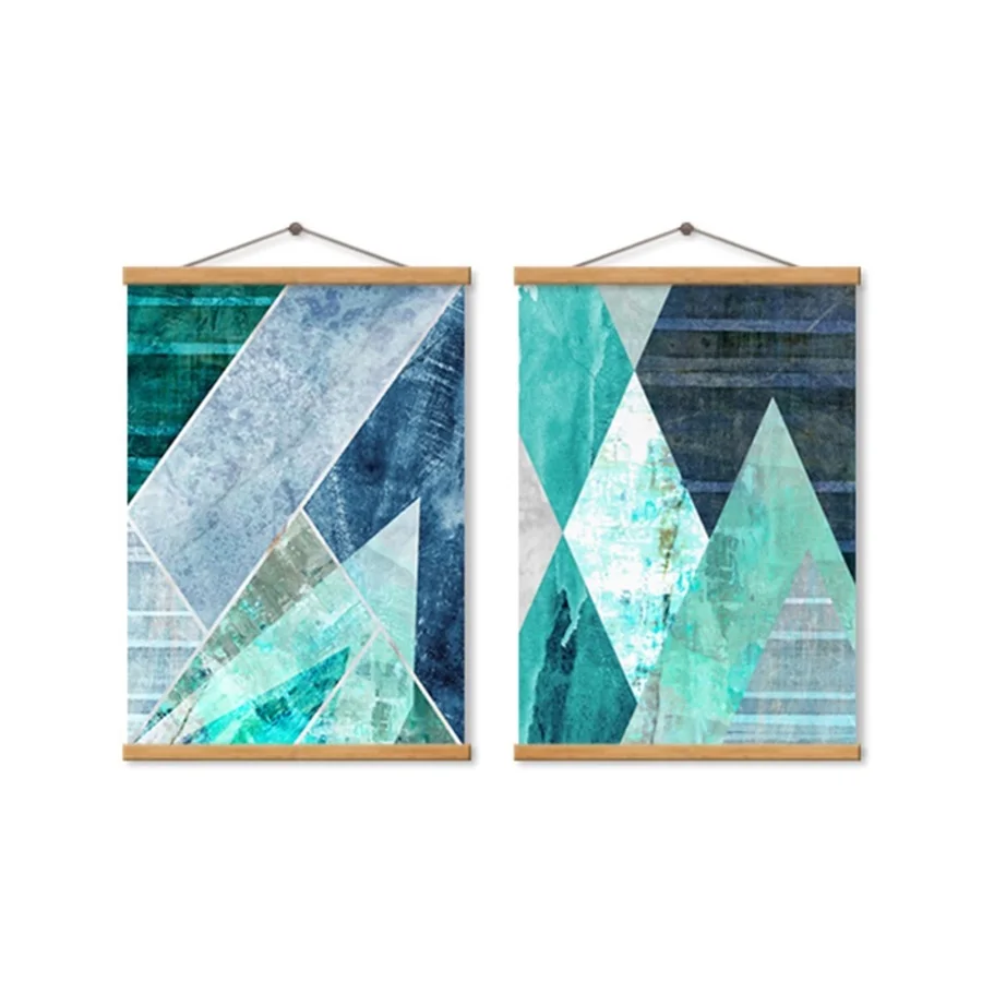 

Abstract Geometric Turquoise Canvas Painting Nordic Decoration Home Wall Pictures for Living Room Decorative Posters and Prints