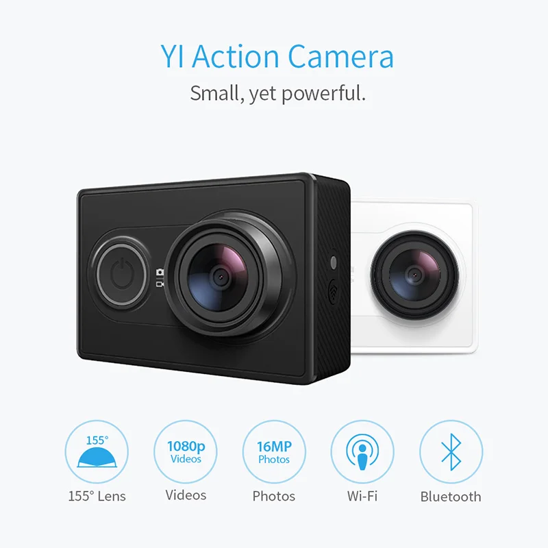 YI 1080P Экшн Камера Водонепроницаемым корпусом 16.0МП Угол 155 Градусов 3D Подавление