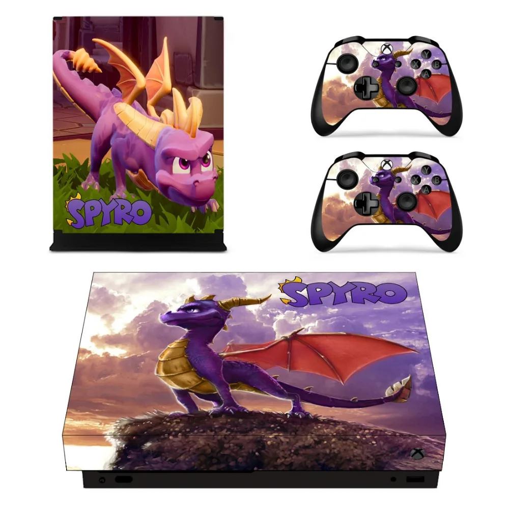 Полный набор лицевых панелей наклейки Spyro Дракон для Xbox One X консоль и два