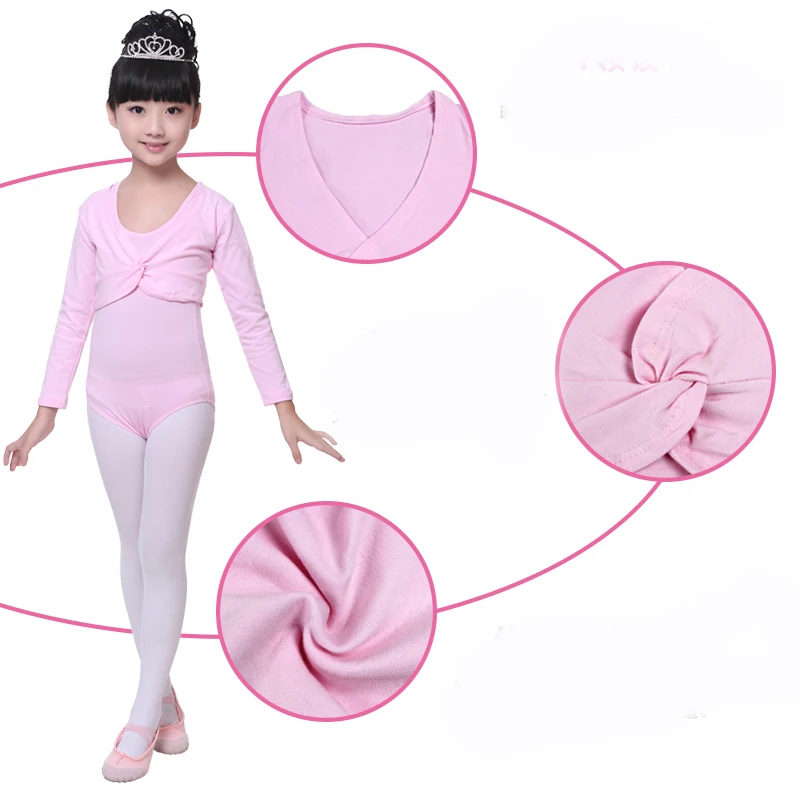 

Spring Autumn Girls Kids Long Sleeve Ballet Dance Jacket High Waist Small Coat Children Gymnastics Leotard Coat