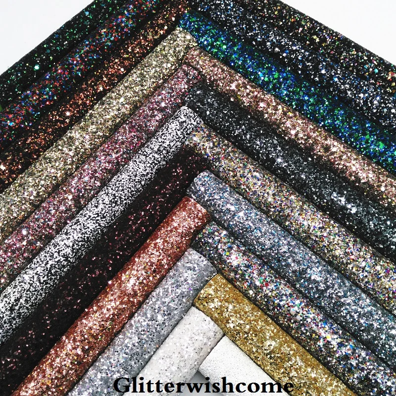 Винил Glitterwishcome размера A4 21 х29 см для бантов блестящая массивная кожаная ткань