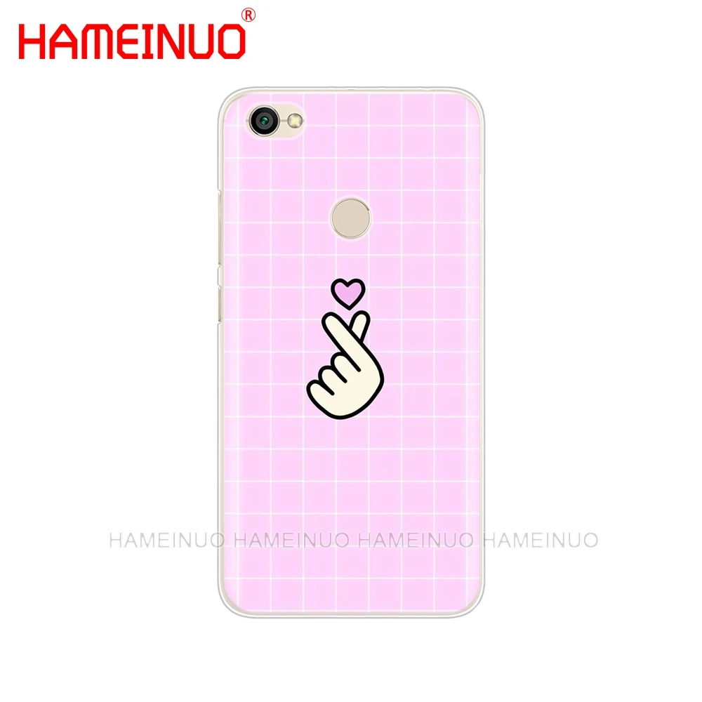 HAMEINUO черно-белый чехол для телефона с сердечками Love kpop Xiaomi redmi 5 4 1 1s 2 3 3s pro PLUS note 4X 4A