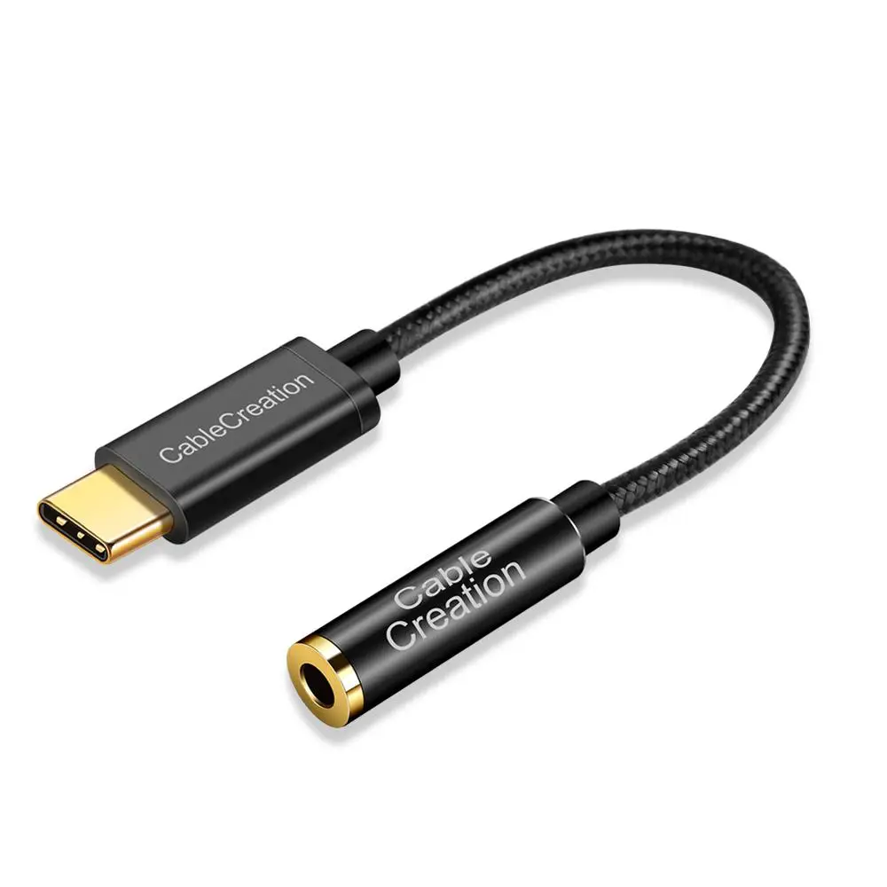 Адаптер USB C к 3 5 мм Aux (чипсет Realtek DAC) конвертер CableCreation 0 ft Type для микрофона|Адаптеры