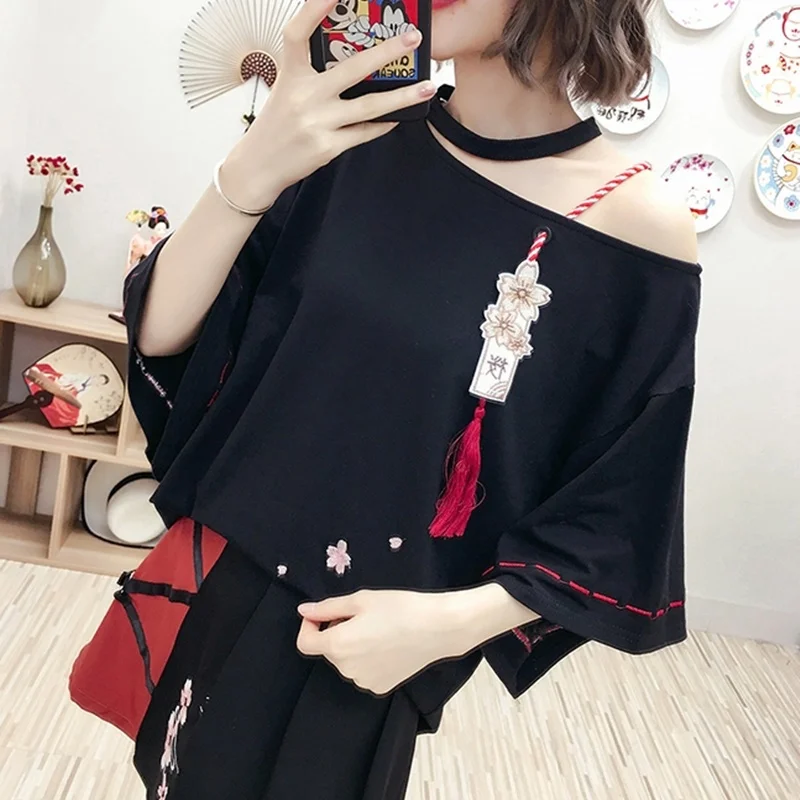 Женская футболка с Kimonos летняя и модная рубашка в японском стиле каваи юката FF2134