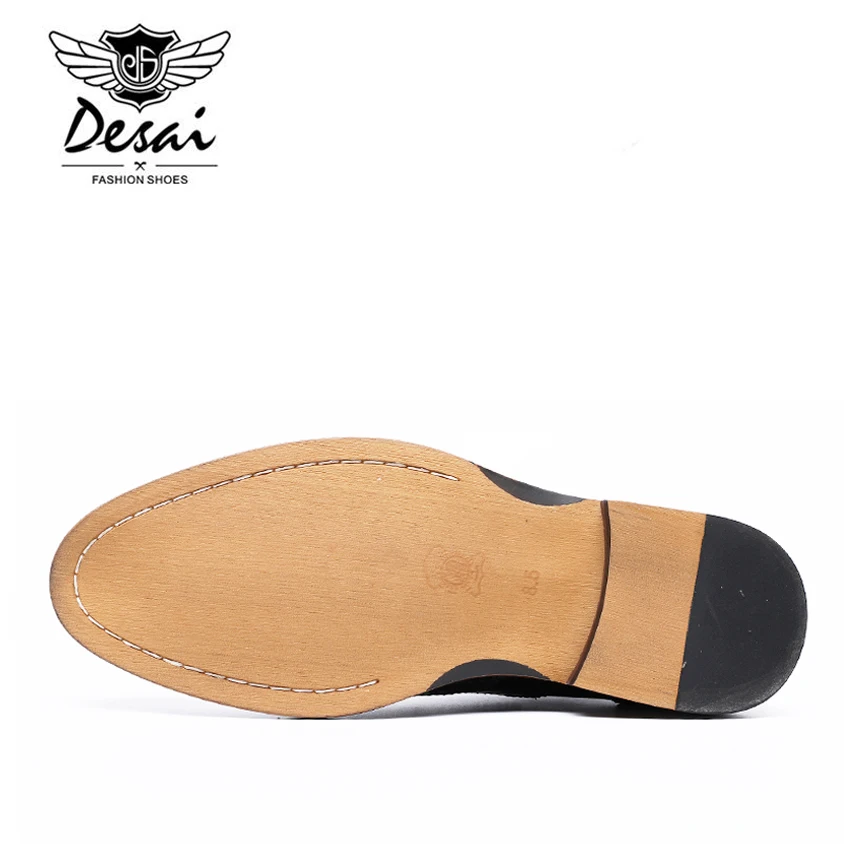 

DESAI Brand British Style Full Grain Leather Men Carving Oxford Shoes Vintage Design Men Brogue Business Shoes Size 38-44