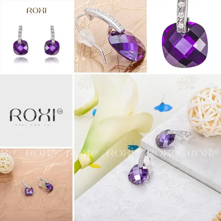 Roxi подарок классические оригинальные австрийские кристаллы мода фиолетовый