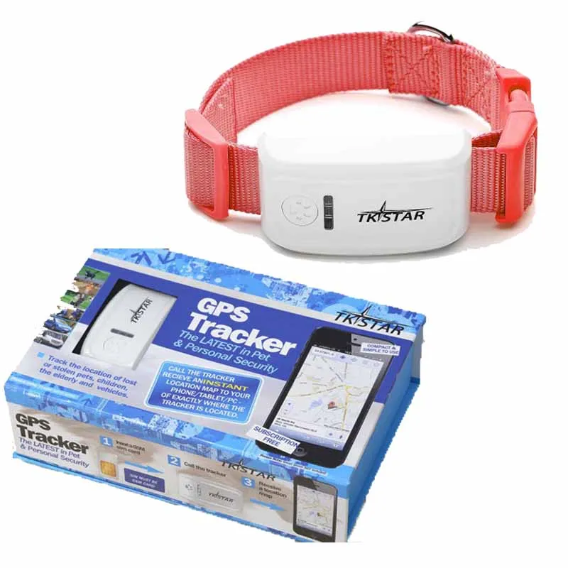 Red with box Новинка TKSTAR мини gps трекер ожерелье GSM GPRS TK909 отслеживание в реальном времени долгое время для собак кошек домашних животных без коробок - Цвет: Red with box