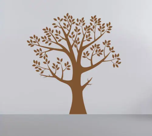 Детские дерево стены стикеры зеленые листья фон с белым деревом настенные