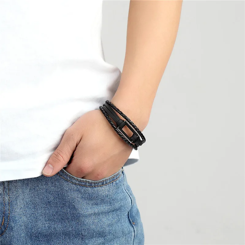 Мужской винтажный браслет 4 цветной кожаный 2018|womens bracelets vintage|leather braceletleather bracelet men |
