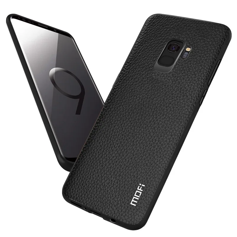 Black MOFi оригинальная задняя крышка для samsung Galaxy S9 Чехол Жесткий PC для Galaxy S9 из искусственной кожи корпус полный идеальный роскошный мягкий ТПУ чехол - Цвет: Black