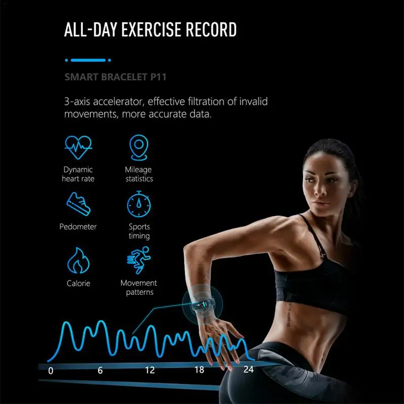 VOSSTR P11 Смарт спортивные часы с браслетом Мужские Женские умные часы ECG Bluetooth браслет монитор сердечного ритма напоминание о звонке