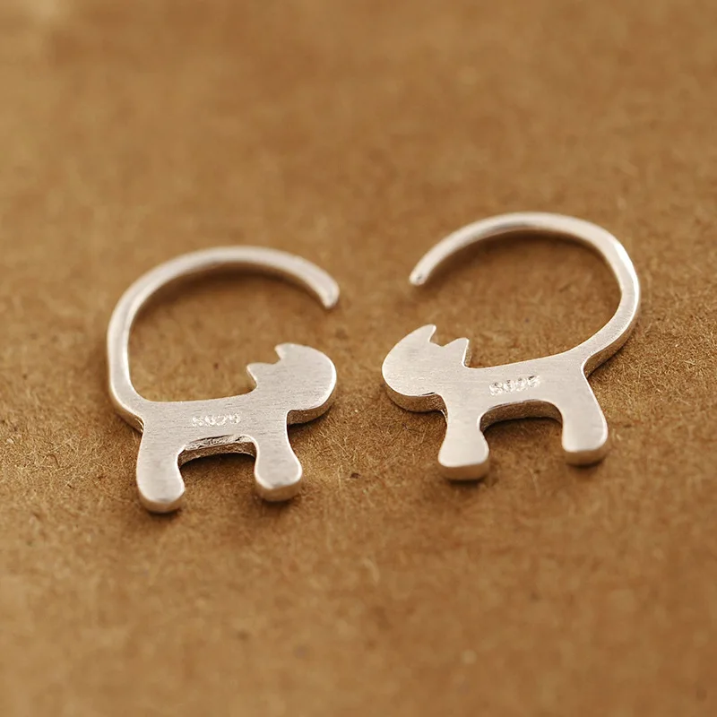 

925 sterling sv earrings cute animals simple cat female Japan and South Korea puncture jewelry earrings for women gifts