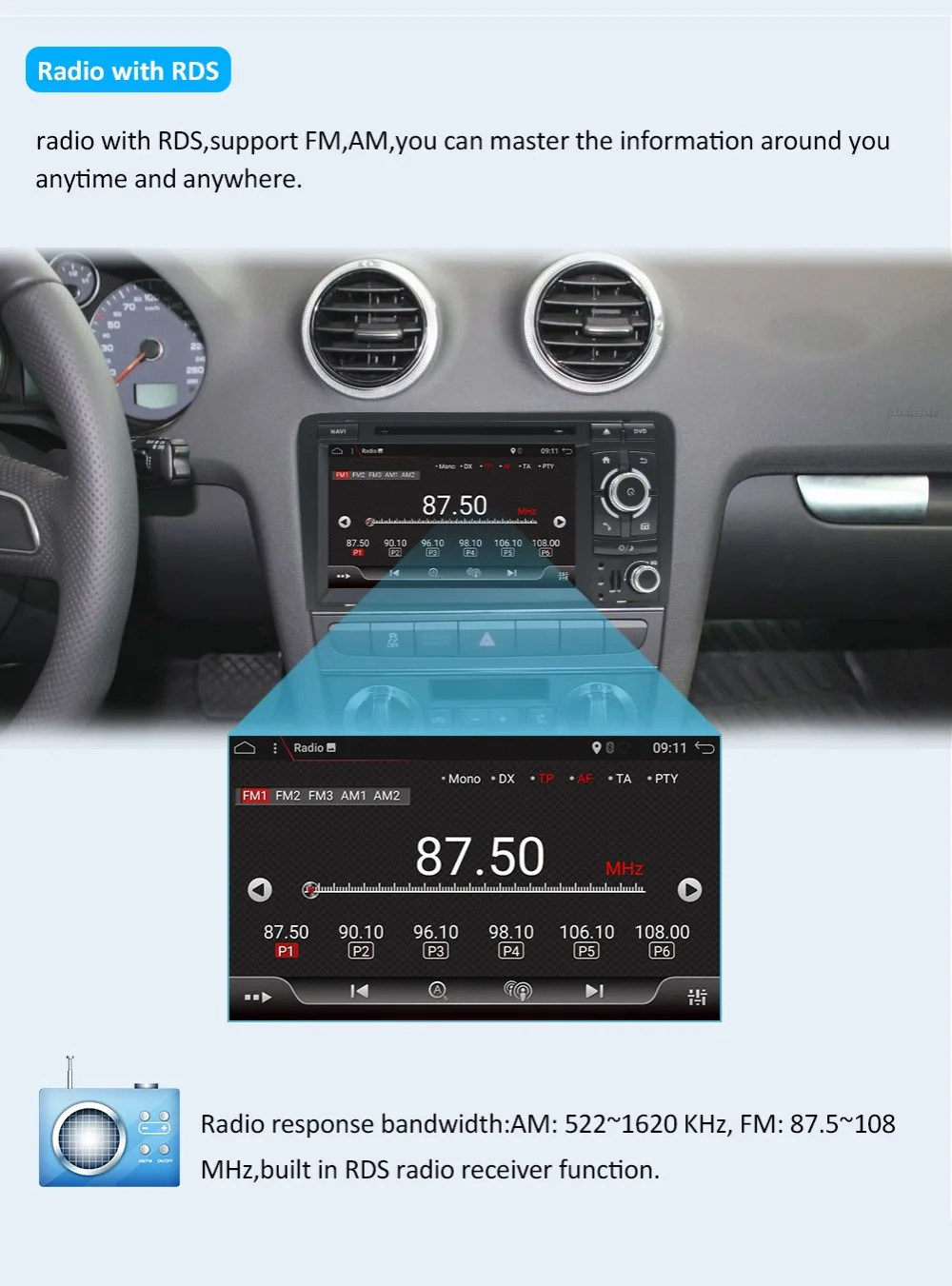 32G rom Восьмиядерный для Audi A3 8P 2003-2011 Автомобильный мультимедийный DVD 2Din Android 9,0 Авторадио gps камера заднего вида Поддержка OBD DAB 4G