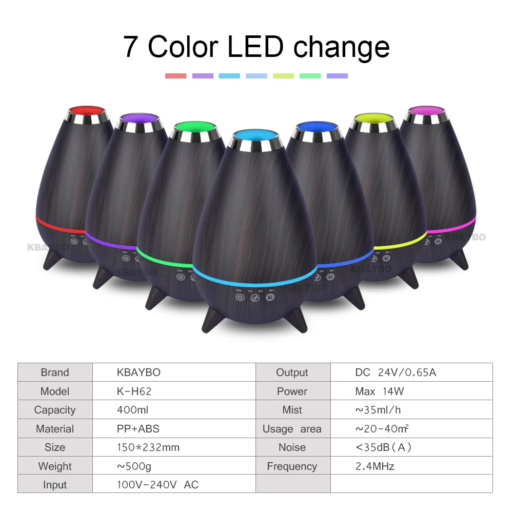 400 мл Горячая Распродажа светодиодный светильник ультразвуковой увлажнитель