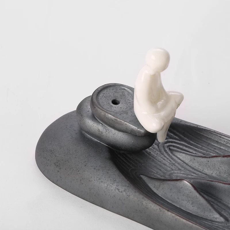 Японский черный дзен грубая керамическая палочка обратный поток курильница