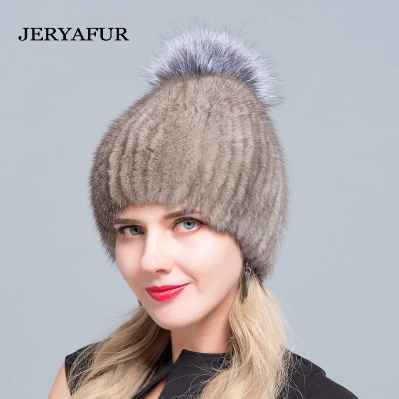 JERYAFUR/горячая Распродажа ручная меховая шапка бесплатная доставка зимние теплые