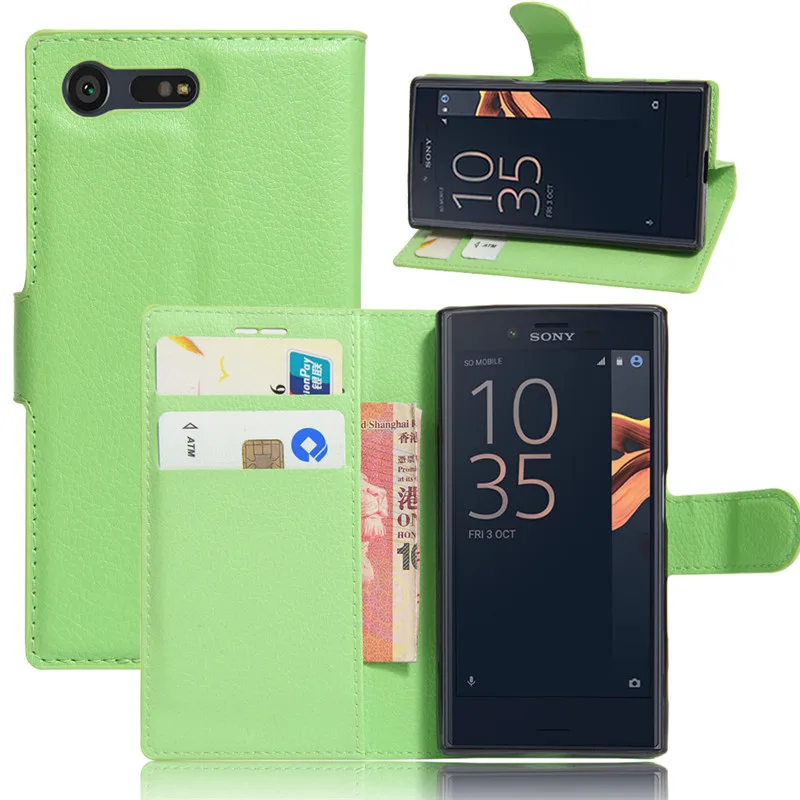 Чехол-Кошелек для Sony Xperia X Compact F5321 кожаный флип-чехол из ТПУ задняя крышка