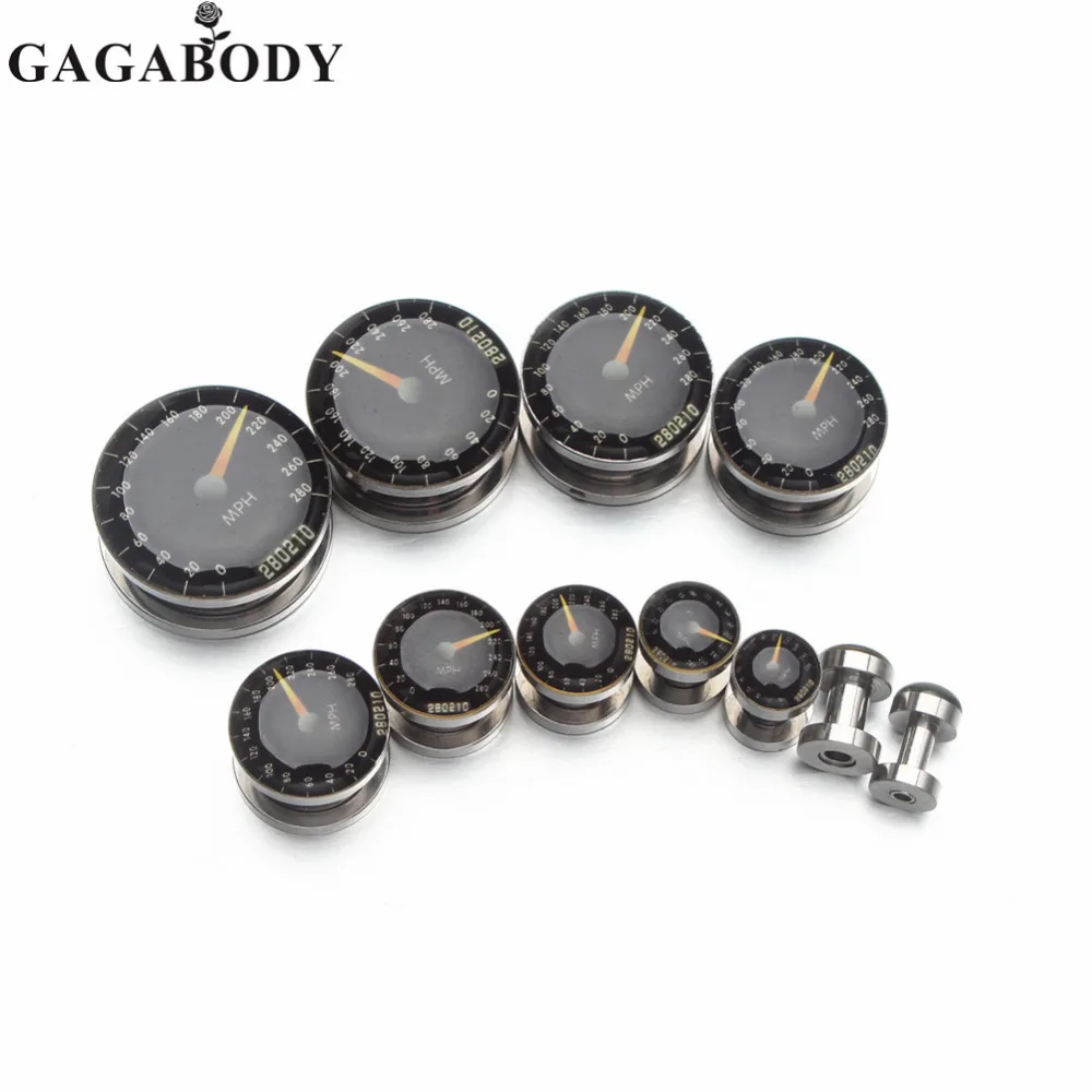 Рождественские ГАГА 1 пара 3-20 мм Панк Сталь Инструменты Панель Винт Тоннель Плагг Уши Расширитель Пирсинг Метрическая Шкала.