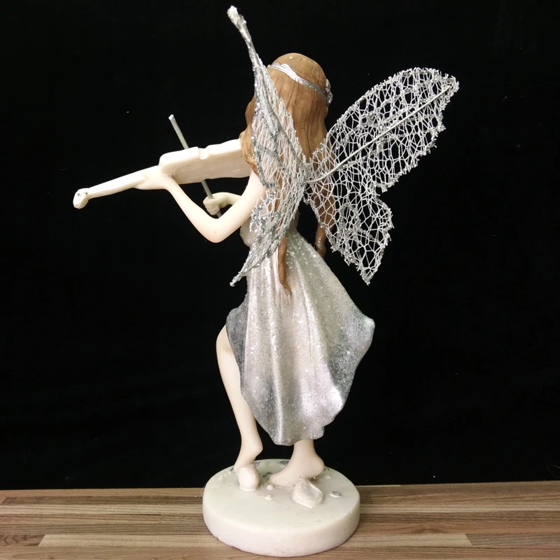 Волшебные садовые фигурки Angel Statues Love Music Girl Flower из смолы домашний декор свадебные