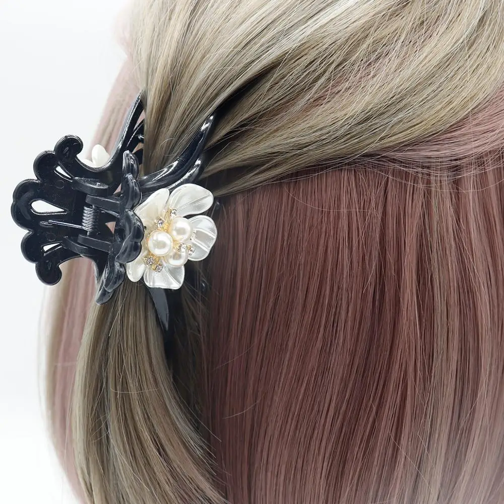Новинка большая акриловая заколка для волос с жемчугом зажим женщин и девочек