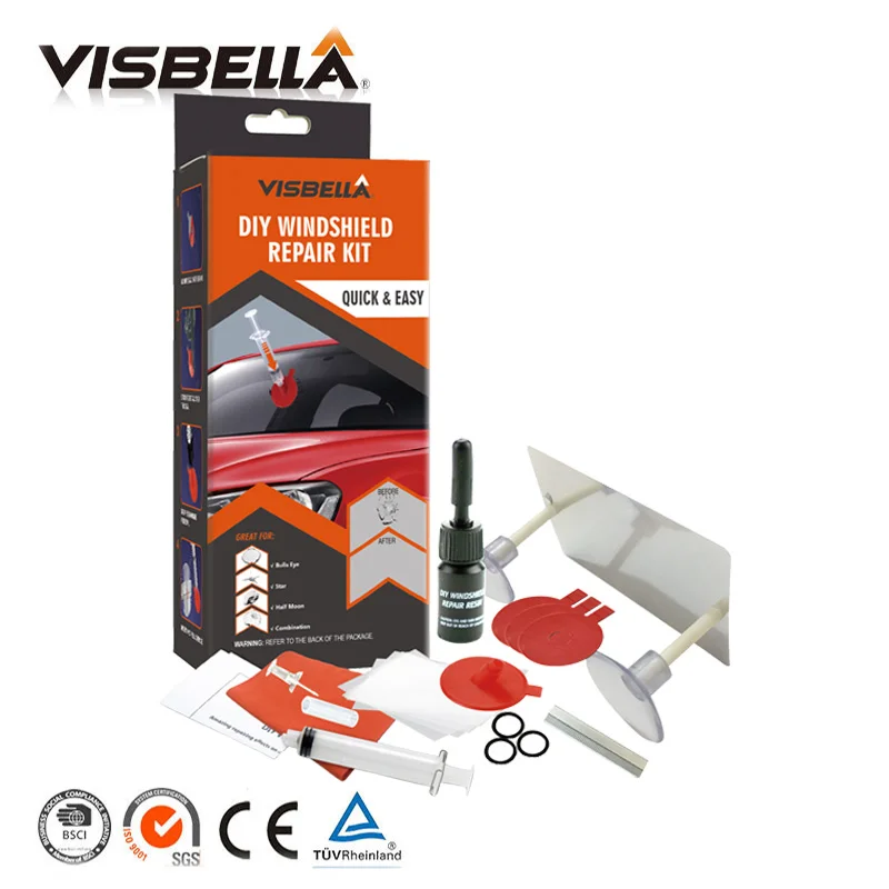 VISBELLA DIY Набор Для Ремонта Лобового Стекла Авто ветровое стекло лобовое стекло Царапины трещина восстановление инструменты уход за автомобилем Ремонтный комплект с тканью