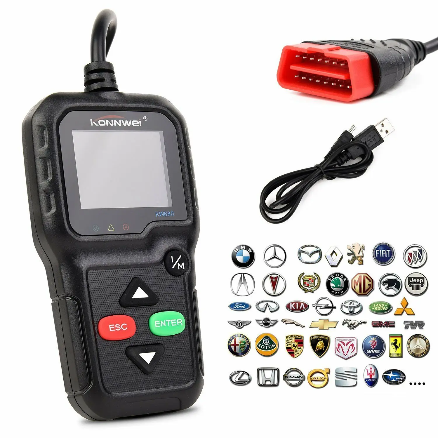 OBD2 сканер OBD Автомобильный диагностический инструмент KONNWEI KW680 чтение понятных