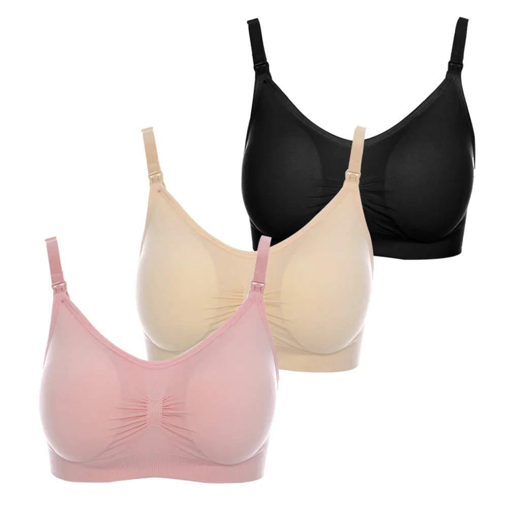 SET1 Комплект из 3 предметов, хлопковый бюстгальтер для беременных и кормящих женщин, бюстгальтеры для сна - Цвет: SET1