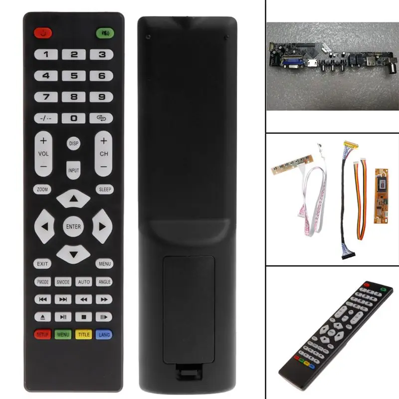 V56 Универсальный ЖК ТВ контроллер драйвер платы PC/VGA/HDMI/USB интерфейс+ 7 ключ доска+ LVDs кабель комплект Oct18