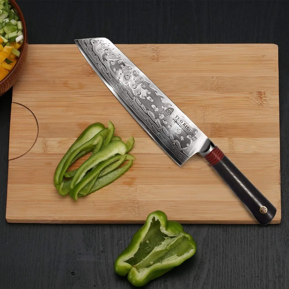 TUO столовые приборы Kiritsuke нож шеф повара 8 5 '' дамасский кухонный мясницкий Ножи