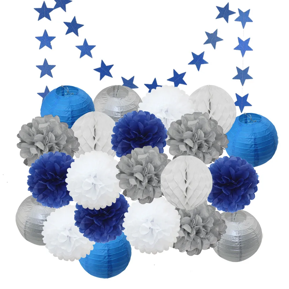 Набор из 22 предметов для крещения мальчиков серебристый синий - купить по