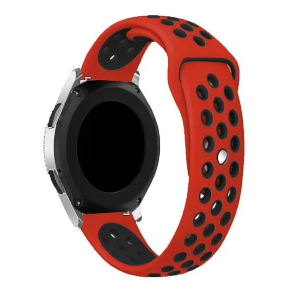 Red black Спорт Силиконовый ремешок для samsung galaxy часы 46 мм SM-R800 красочная тесьма ремешок ручные умные браслеты умные аксессуары - Цвет ремешка: Red black
