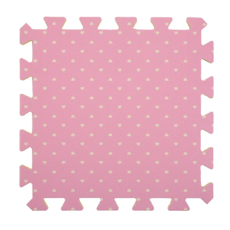 heart-shaped pink HziriP детский пенопластовый игровой коврик 6 шт., блокирующий половик коврик для упражнений для детей с принтом в форме сердца, коврики 30X30X1 см - Цвет: heart-shaped pink