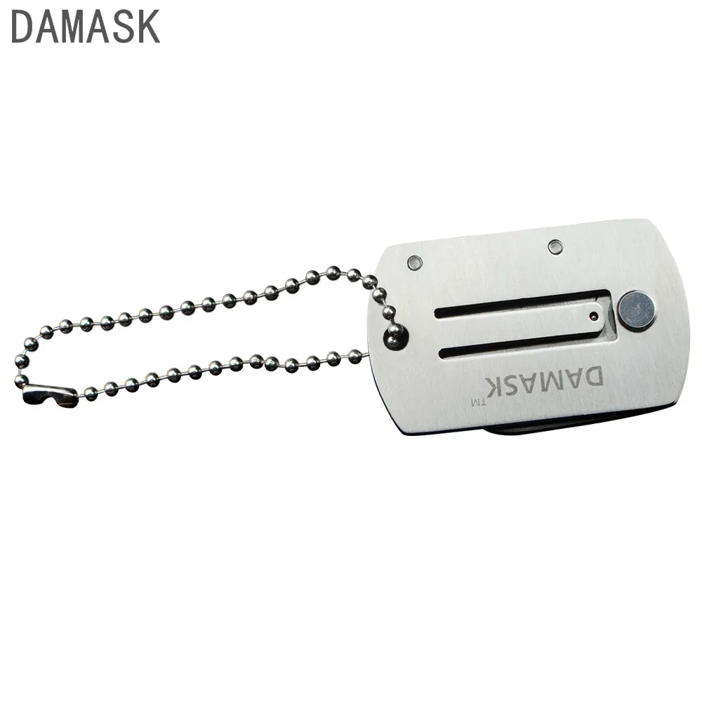 Дамаск новый дизайн бренда карман Ножи Тактический висит брелок dog tag открытый