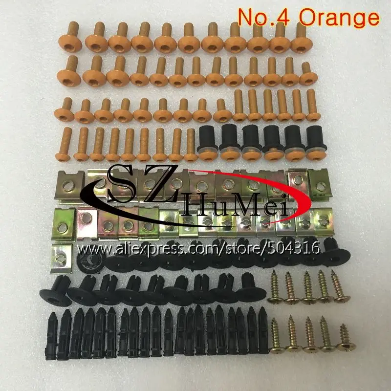 Болты обтекаемой формы Полный Комплект болтов для HONDA VTR1000 00 01 02 03 04 05 06 RC51 SP1 SP2 VTR 1000 2000 2006 лобового стекла автомобиля болтов винтов гаек - Цвет: NO.4