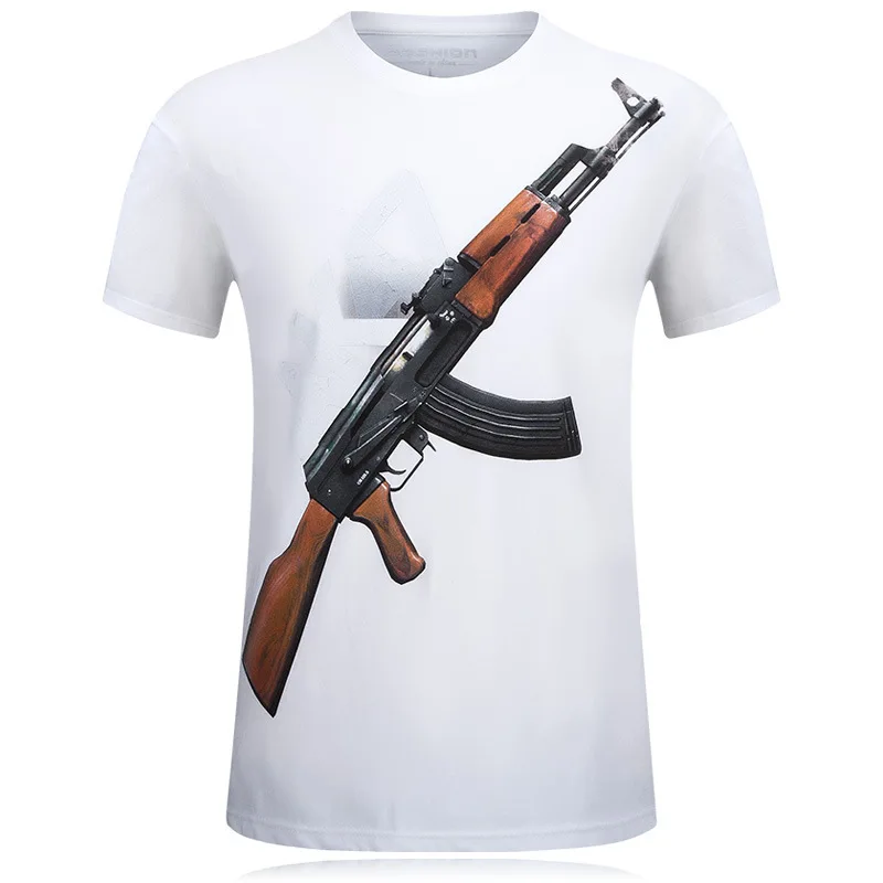 AK47 хип-хоп Новинка Мужская футболка с принтом новая хлопковая коротким рукавом