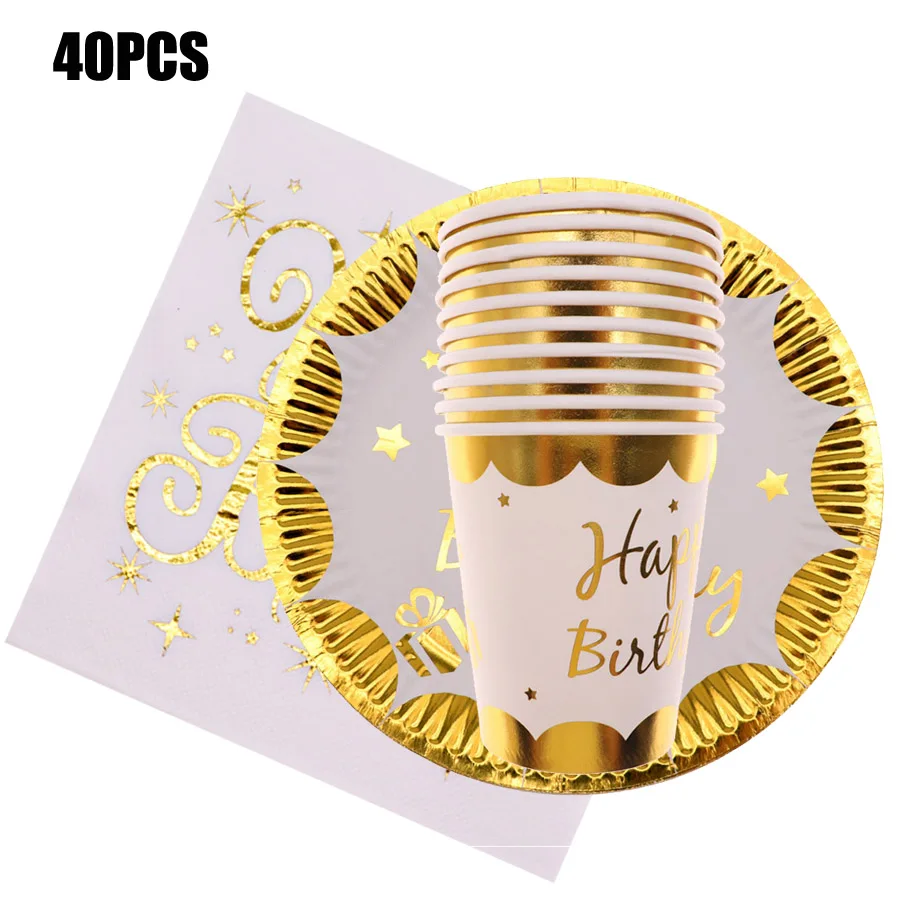 Золотая фольга с днем рождения Свадебная Салфетка под тарелку кружку декор для