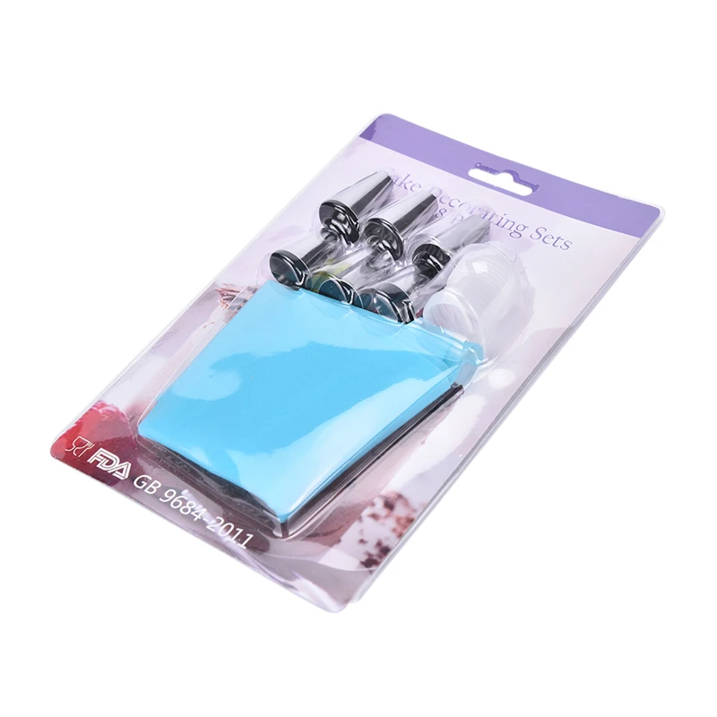 DIY Cake Decorating Bake Tool Icing Piping Cream Pastry Bag + 6 Stainless Steel Nozzle Set Silicone Tips Kitchen Accessories | Дом и сад