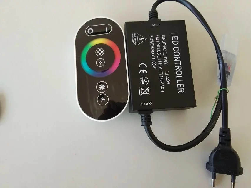 

220V 110V RF LED RGB controller for 5050 3528 strip Full touch led dimmer 1500W EU plug / US plug 8MM/10MM/12mm PCB connector